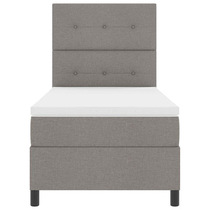 Postel S Boxspringem S Čelo Taupe 100 X 200 Cm Textil