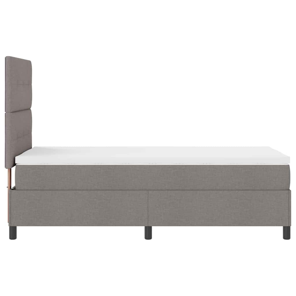 Postel S Boxspringem S Čelo Taupe 100 X 200 Cm Textil