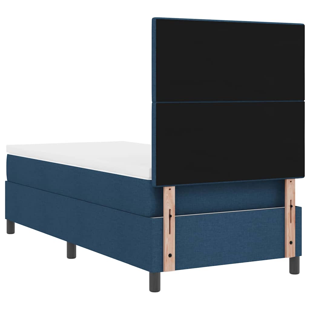 Postel S Boxspringem S Polštářem Modrá 100 X 200 Cm Textil