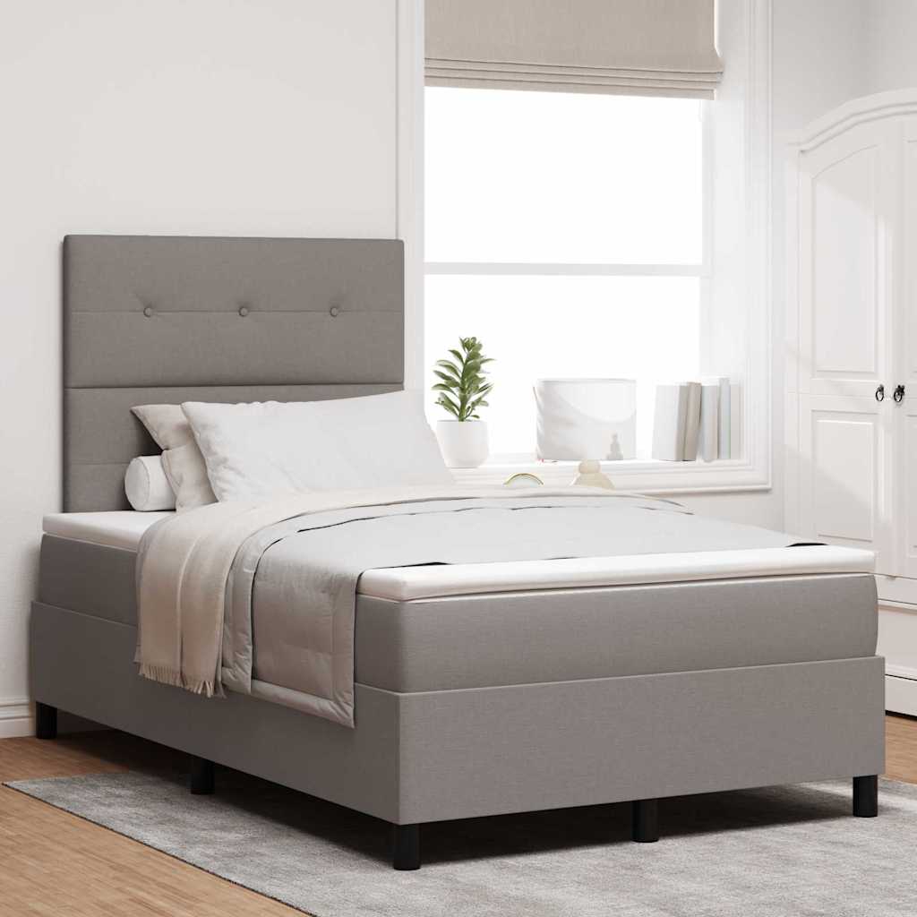 Postel S Boxspringem S Čelo Taupe 120 X 200 Cm Textil