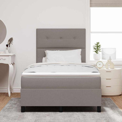 Postel S Boxspringem S Čelo Taupe 120 X 200 Cm Textil