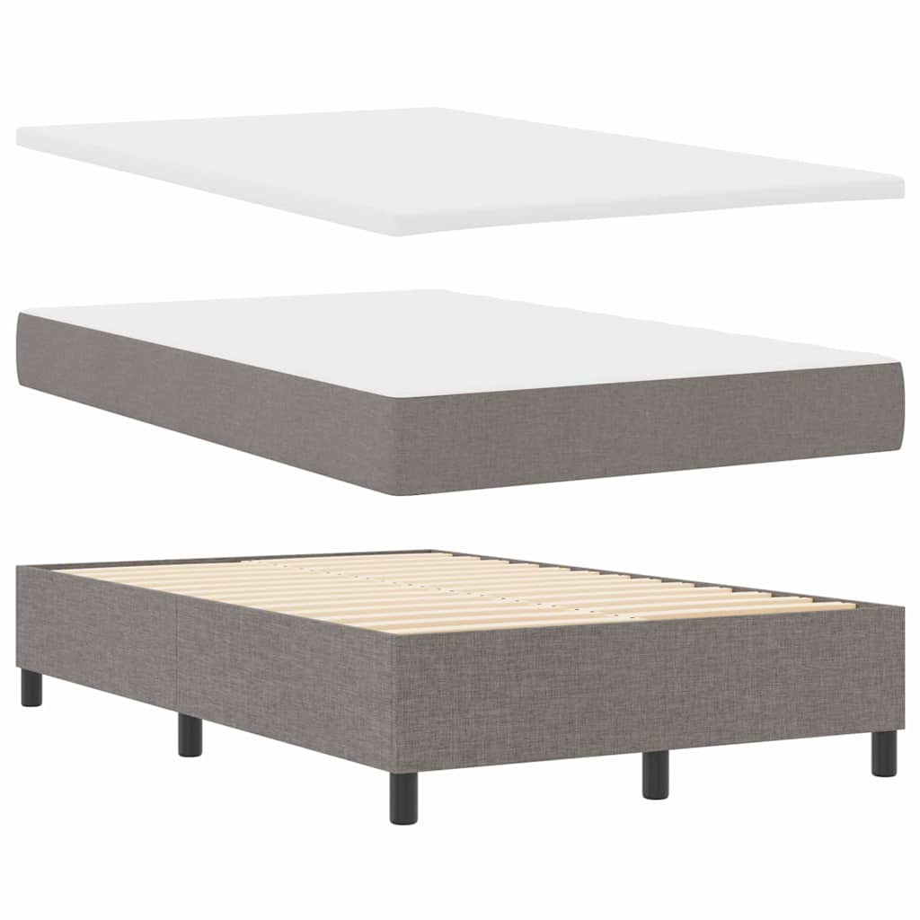 Postel S Boxspringem S Čelo Taupe 120 X 200 Cm Textil