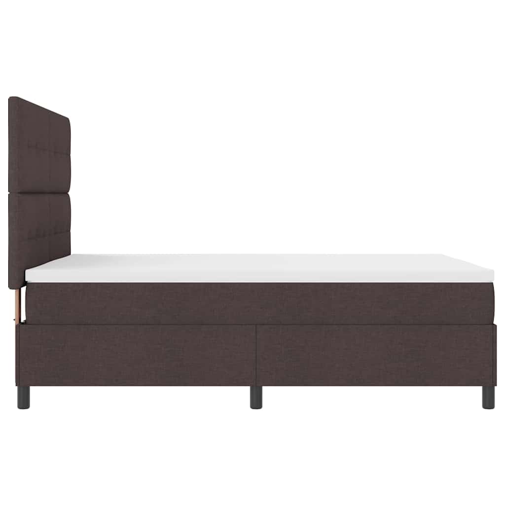 Postel S Boxspringem S Čelo Tmavě Hnědá 140 X 190 Cm Textil