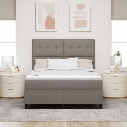 Postel S Boxspringem S Čelo Taupe 140 X 190 Cm Textil