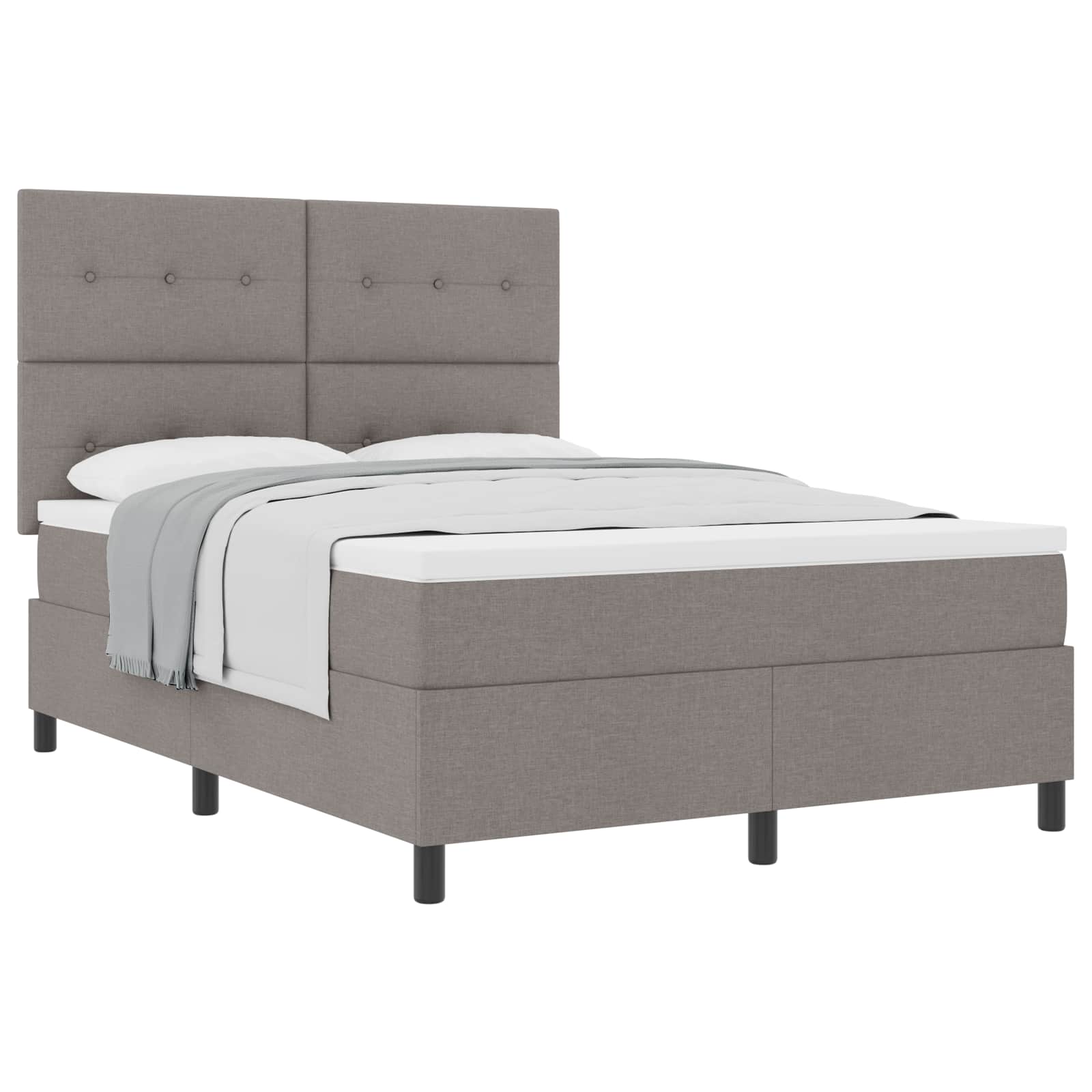 Postel S Boxspringem S Čelo Taupe 140 X 190 Cm Textil