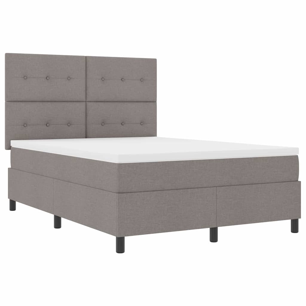 Postel S Boxspringem S Čelo Taupe 140 X 190 Cm Textil