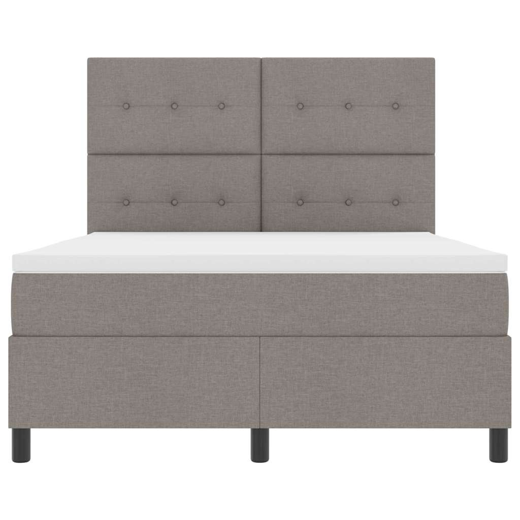 Postel S Boxspringem S Čelo Taupe 140 X 190 Cm Textil