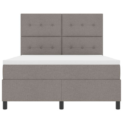 Postel S Boxspringem S Čelo Taupe 140 X 190 Cm Textil