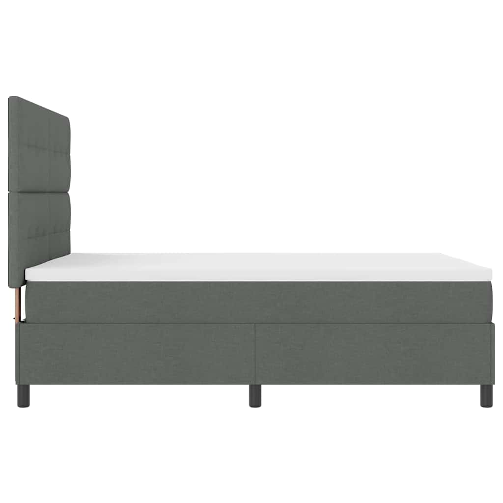 Postel S Boxspringem S Čelo Tmavě Šedá 140 X 200 Cm Textil
