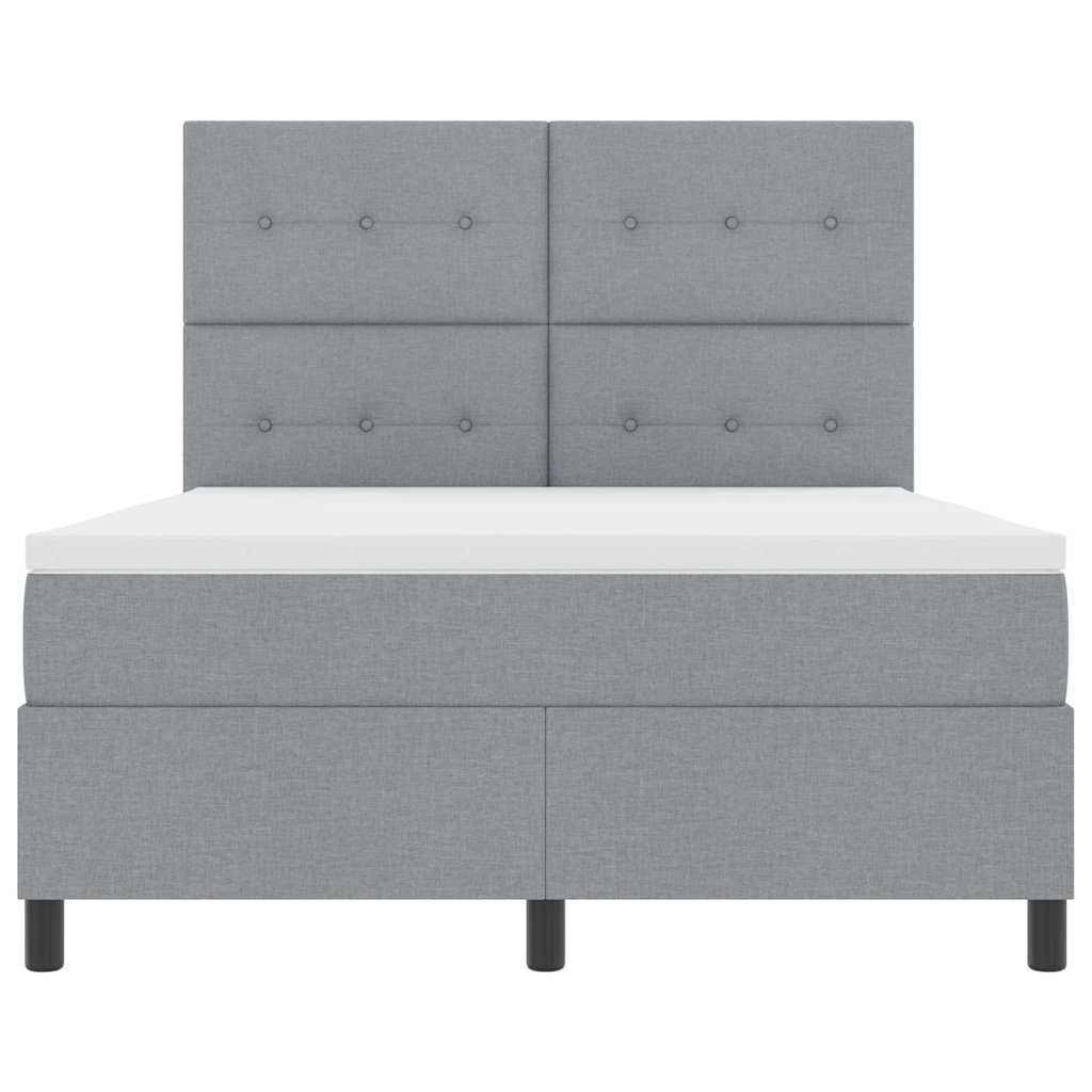 Postel S Boxspringem S Čelo Světle Šedá 160 X 200 Cm Textil