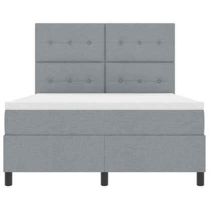 Postel S Boxspringem S Čelo Světle Šedá 160 X 200 Cm Textil