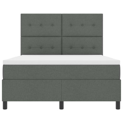 Postel S Boxspringem S Čelo Tmavě Šedá 160 X 200 Cm Textil