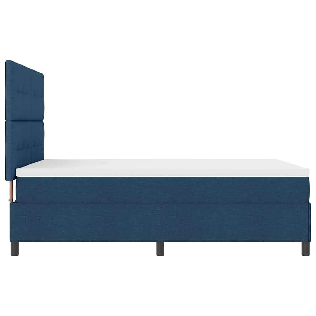 Postel S Boxspringem S Čelo Modrá 160 X 200 Cm Textil
