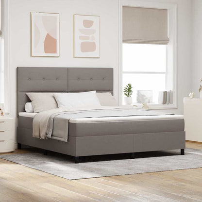Postel S Boxspringem S Čelo Taupe 180 X 200 Cm Textil