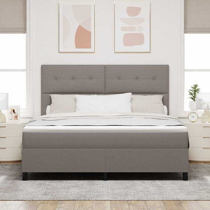 Postel S Boxspringem S Čelo Taupe 180 X 200 Cm Textil