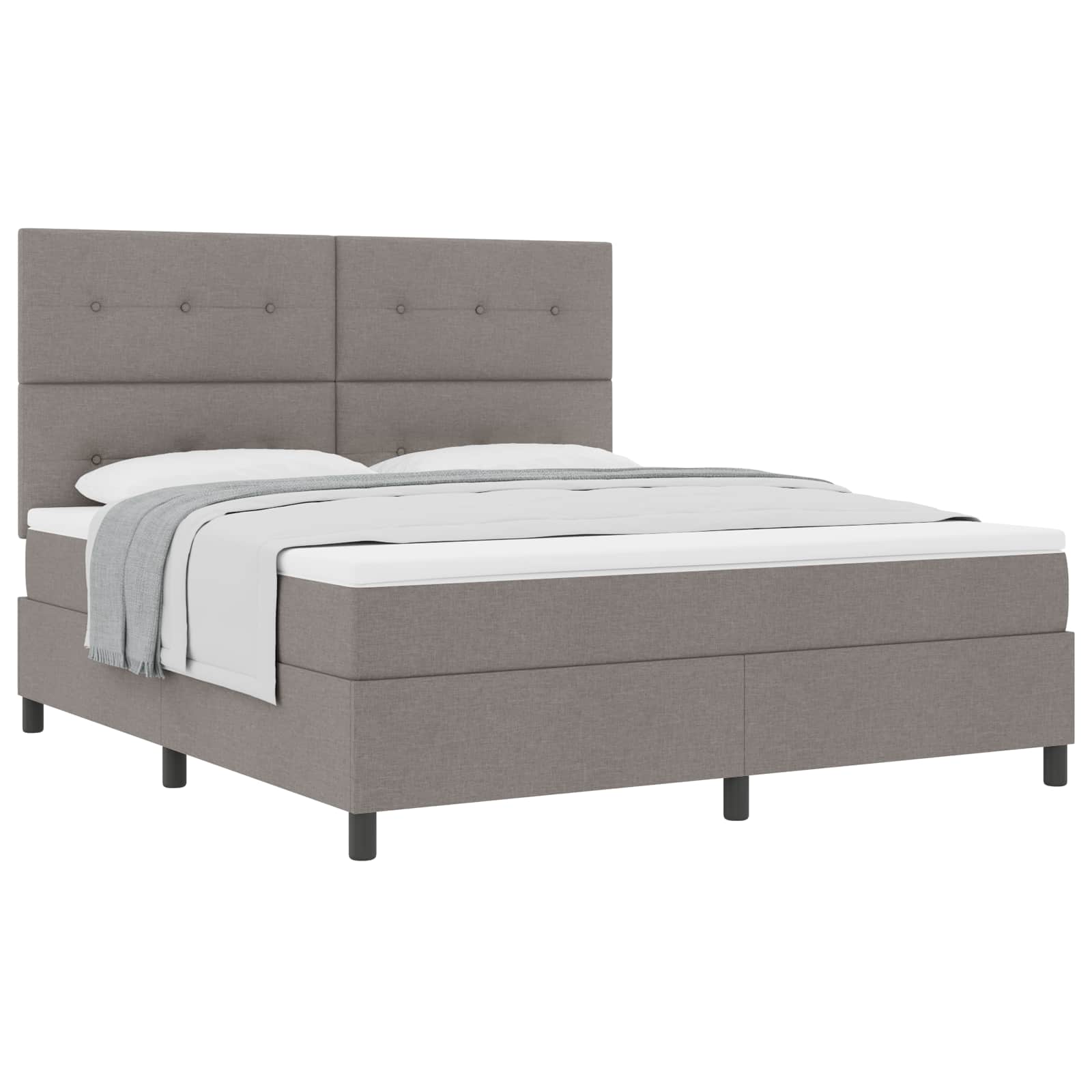 Postel S Boxspringem S Čelo Taupe 180 X 200 Cm Textil