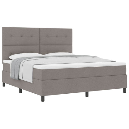 Postel S Boxspringem S Čelo Taupe 180 X 200 Cm Textil