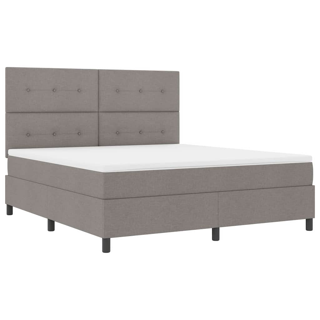 Postel S Boxspringem S Čelo Taupe 180 X 200 Cm Textil