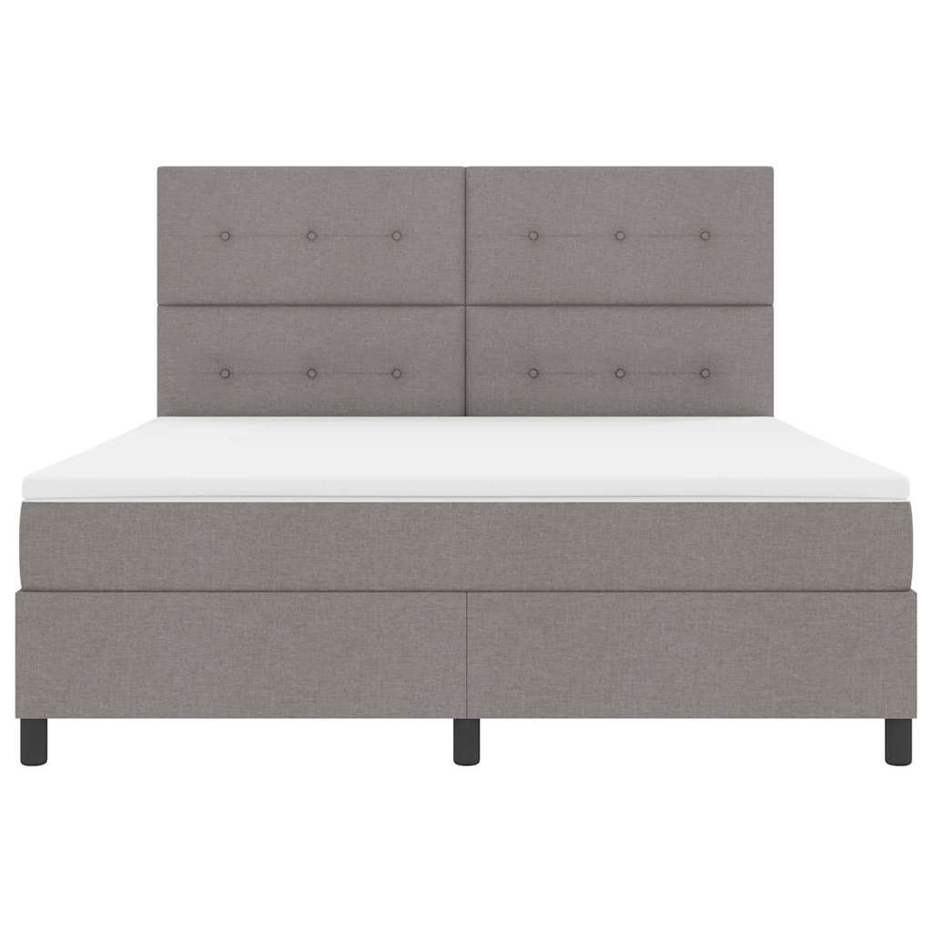 Postel S Boxspringem S Čelo Taupe 180 X 200 Cm Textil