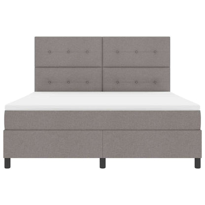 Postel S Boxspringem S Čelo Taupe 180 X 200 Cm Textil