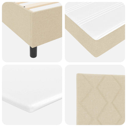 Postel S Boxspringem S Čelo Krémová 100 X 200 Cm Textil