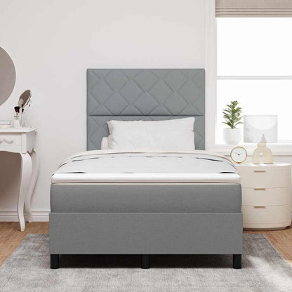 Postel S Boxspringem S Čelo Světle Šedá 120 X 190 Cm Textil