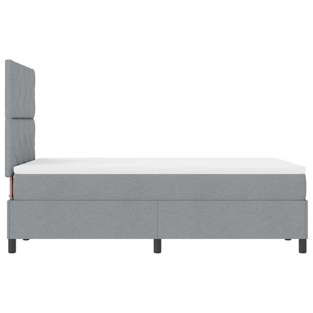 Postel S Boxspringem S Čelo Světle Šedá 120 X 190 Cm Textil