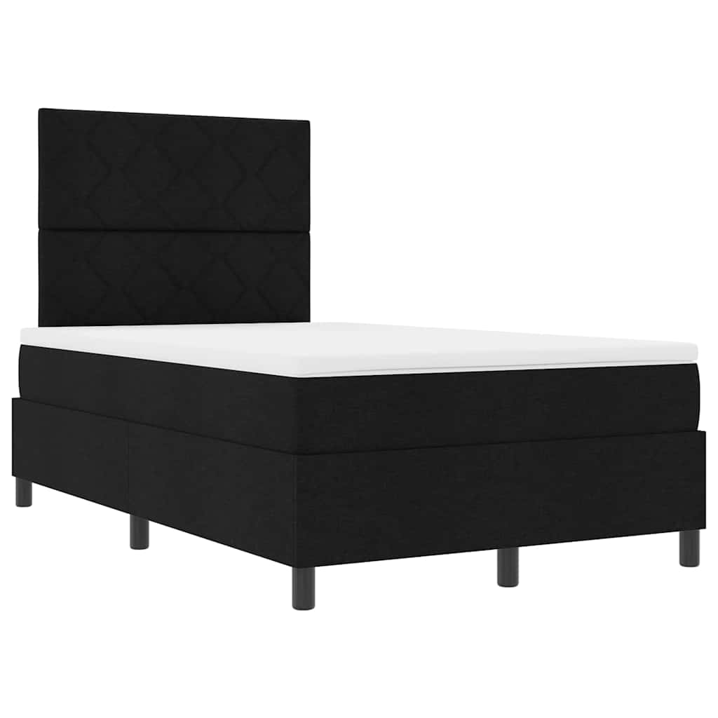 Postel S Boxspringem S Čelo Černá 120 X 190 Cm Textil
