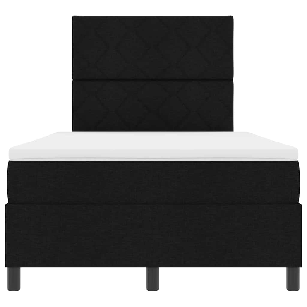 Postel S Boxspringem S Čelo Černá 120 X 190 Cm Textil