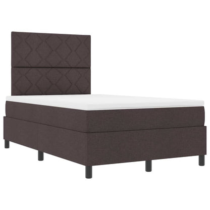 Postel S Boxspringem S Čelo Tmavě Hnědá 120 X 190 Cm Textil