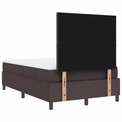 Postel S Boxspringem S Čelo Tmavě Hnědá 120 X 190 Cm Textil