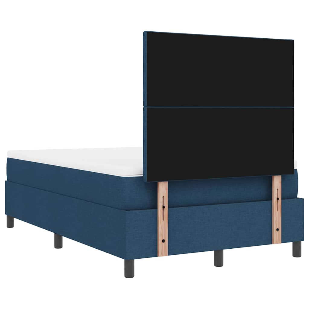 Postel S Boxspringem S Čelo Modrá 120 X 190 Cm Textil