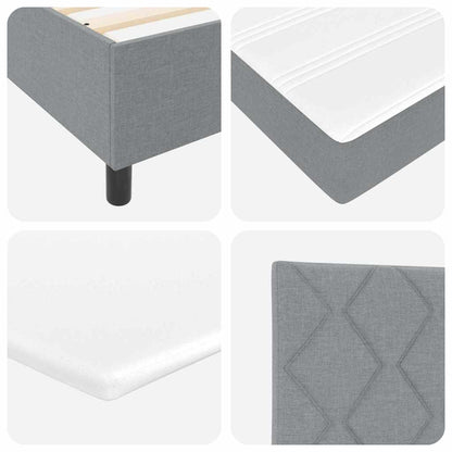 Postel S Boxspringem S Čelo Světle Šedá 120 X 200 Cm Textil