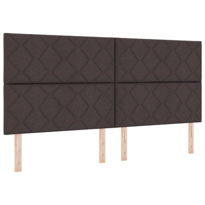 Postel S Boxspringem S Čelo Tmavě Hnědá 200 X 200 Cm Textil