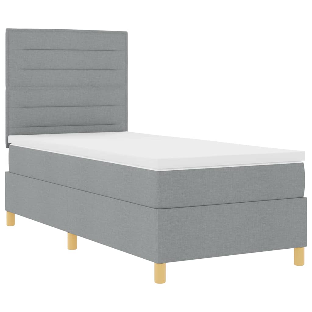 Postel S Boxspringem S Matrací Světle Šedá 80 X 200 Cm Textil