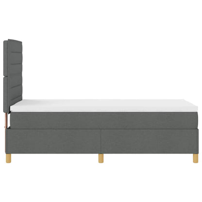 Postel S Boxspringem S Matrací Tmavě Šedá 80 X 200 Cm Textil