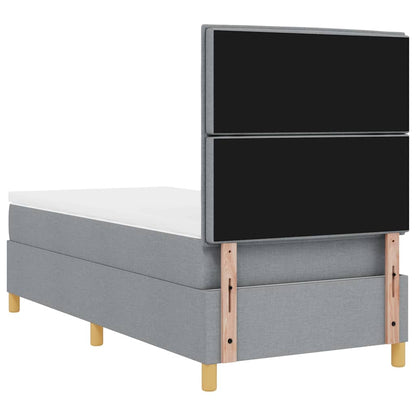 Postel S Boxspringem S Matrací Světle Šedá 100 X 200 Cm Textil