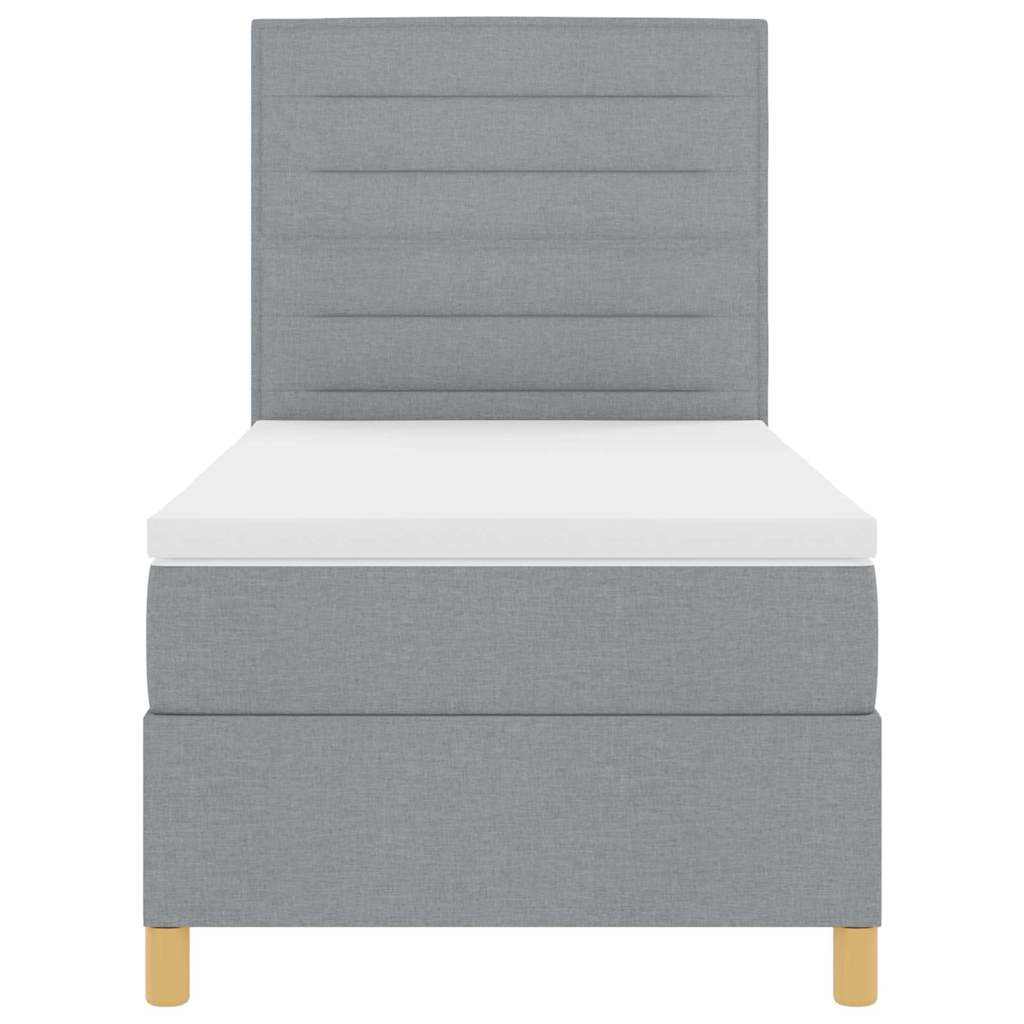 Postel S Boxspringem S Matrací Světle Šedá 100 X 200 Cm Textil