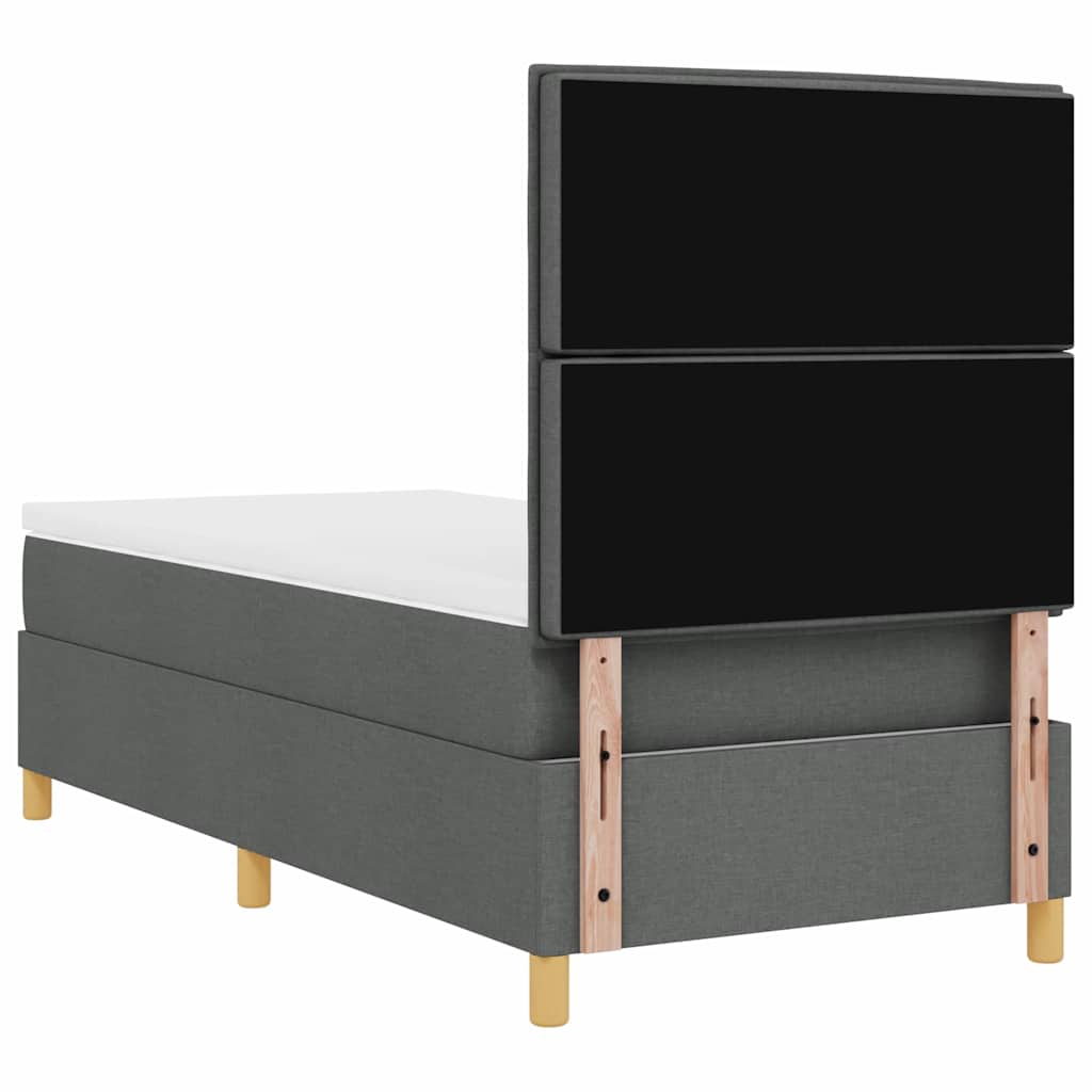 Postel S Boxspringem S Matrací Tmavě Šedá 100 X 200 Cm Textil