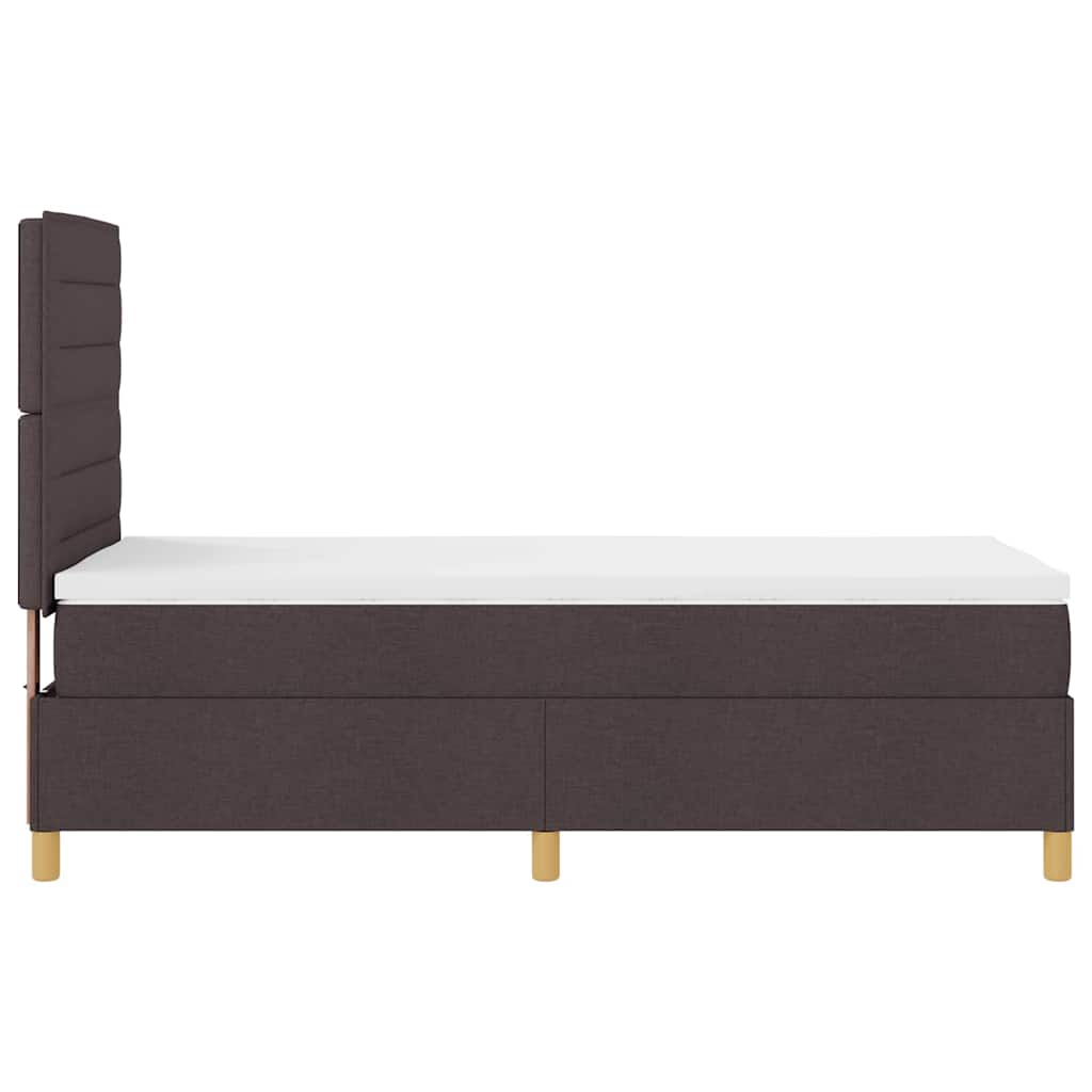 Postel S Boxspringem S Matrací Tmavě Hnědá 100 X 200 Cm Textil
