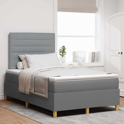 Postel S Boxspringem S Matrací Světle Šedá 120 X 190 Cm Textil