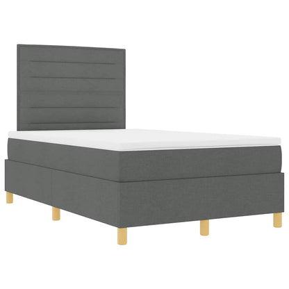 Postel S Boxspringem S Matrací Tmavě Šedá 120 X 190 Cm Textil