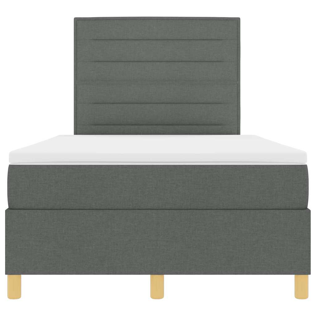 Postel S Boxspringem S Matrací Tmavě Šedá 120 X 190 Cm Textil