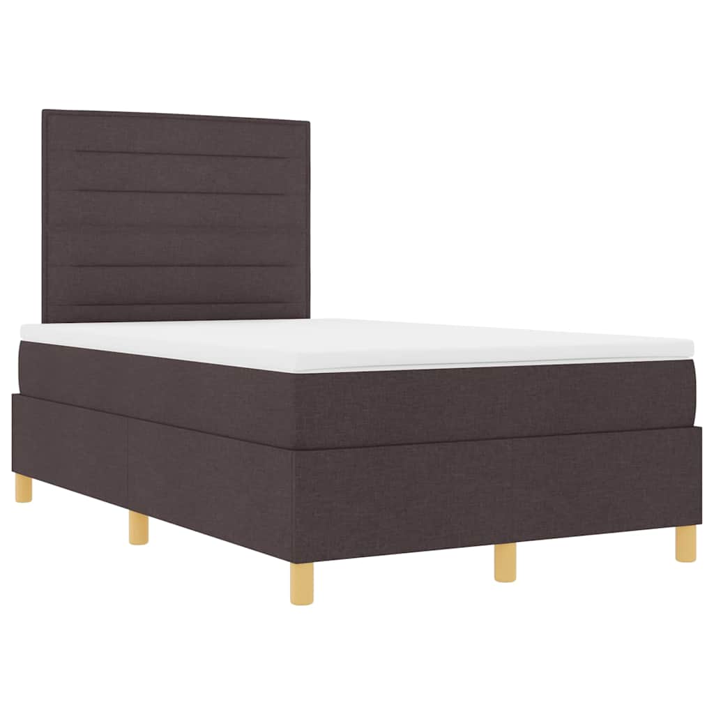 Postel S Boxspringem S Čelo Tmavě Hnědá 120 X 190 Cm Textil