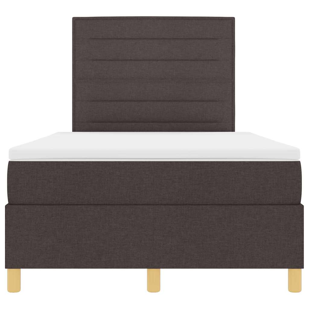 Postel S Boxspringem S Čelo Tmavě Hnědá 120 X 190 Cm Textil