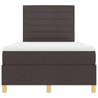 Postel S Boxspringem S Čelo Tmavě Hnědá 120 X 190 Cm Textil