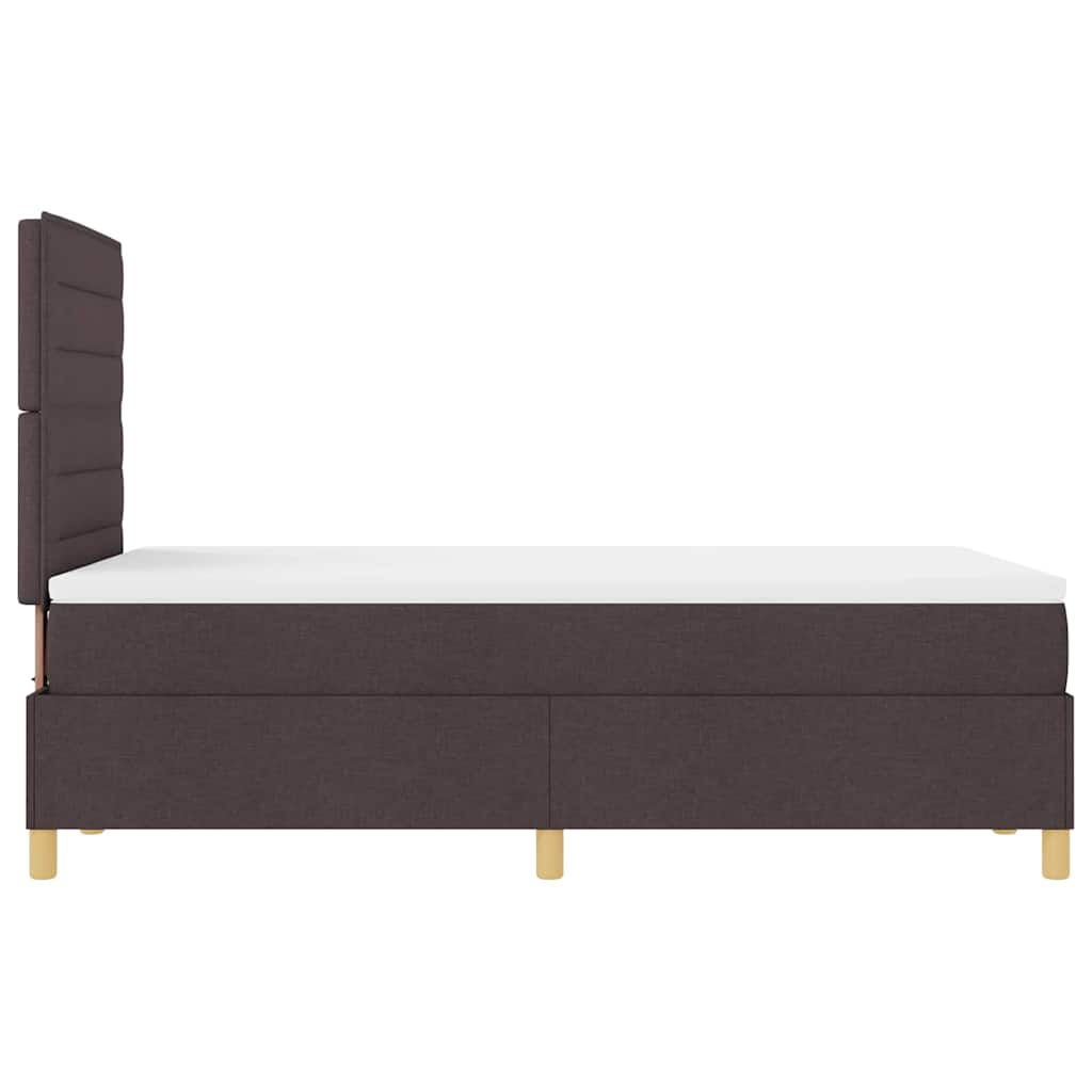 Postel S Boxspringem S Čelo Tmavě Hnědá 120 X 190 Cm Textil