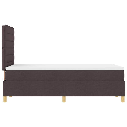 Postel S Boxspringem S Čelo Tmavě Hnědá 120 X 190 Cm Textil