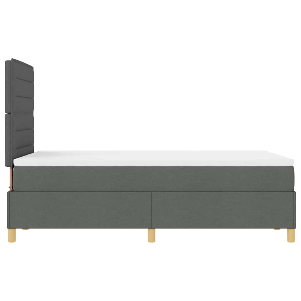 Postel S Boxspringem S Matrací Tmavě Šedá 120 X 200 Cm Textil
