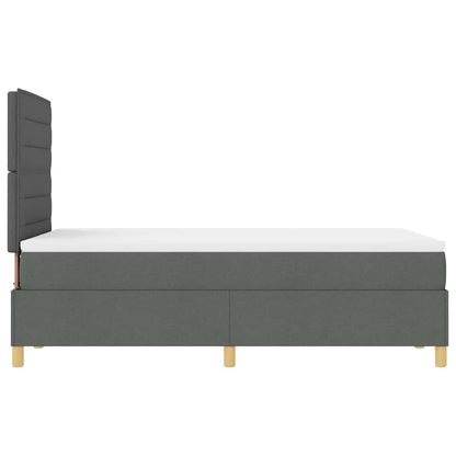 Postel S Boxspringem S Matrací Tmavě Šedá 120 X 200 Cm Textil